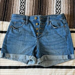 Universal Thread Medium Blue High-Rise Button Fly Jean Shorts